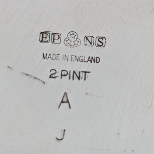 British Vintage Silver Plated 2 Pint Jersey Jug